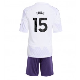 Manchester United Leny Yoro #15 Uit tenue Kids 2025-26 Korte Mouw (+ Korte broeken)